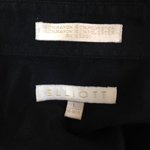 Vintage ELLIOTT Dress Shirt Button Up Black Long Sleeve Cowboy Design Mens L - Picture 10 of 15